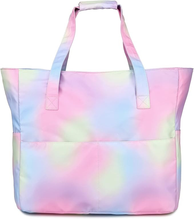 Large Beach Tote Bag Women Waterproof Sandproof Zipper Beach Tote Bag for Pool Gym Grocery Travel... | Amazon (US)