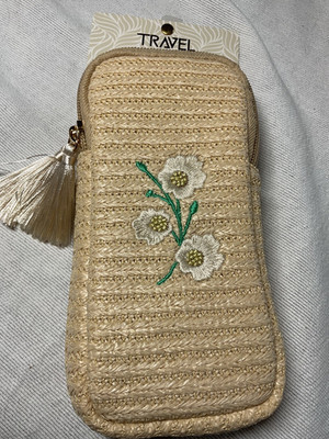 EVOLUTION EYES TRAVEL DOUBLE EYEGLASS CASE 7 X 3 CREAM FLOWERS STRAW NWT | eBay US