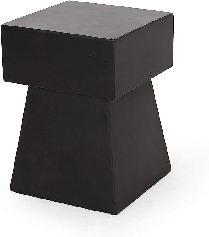 Christopher Knight Home Jack Outdoor Modern Side Table, Matte Black | Amazon (US)