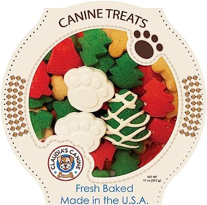 Miles Kimball Claudia's Canine Cuisine - Santa Paws Classic Gourmet Dog Cookies, Assorted, one Si... | Amazon (US)