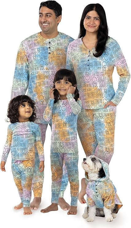 PajamaGram Family Pajamas Matching Sets - Tie Dye Pride PJ Set, Pets, Medium | Amazon (US)