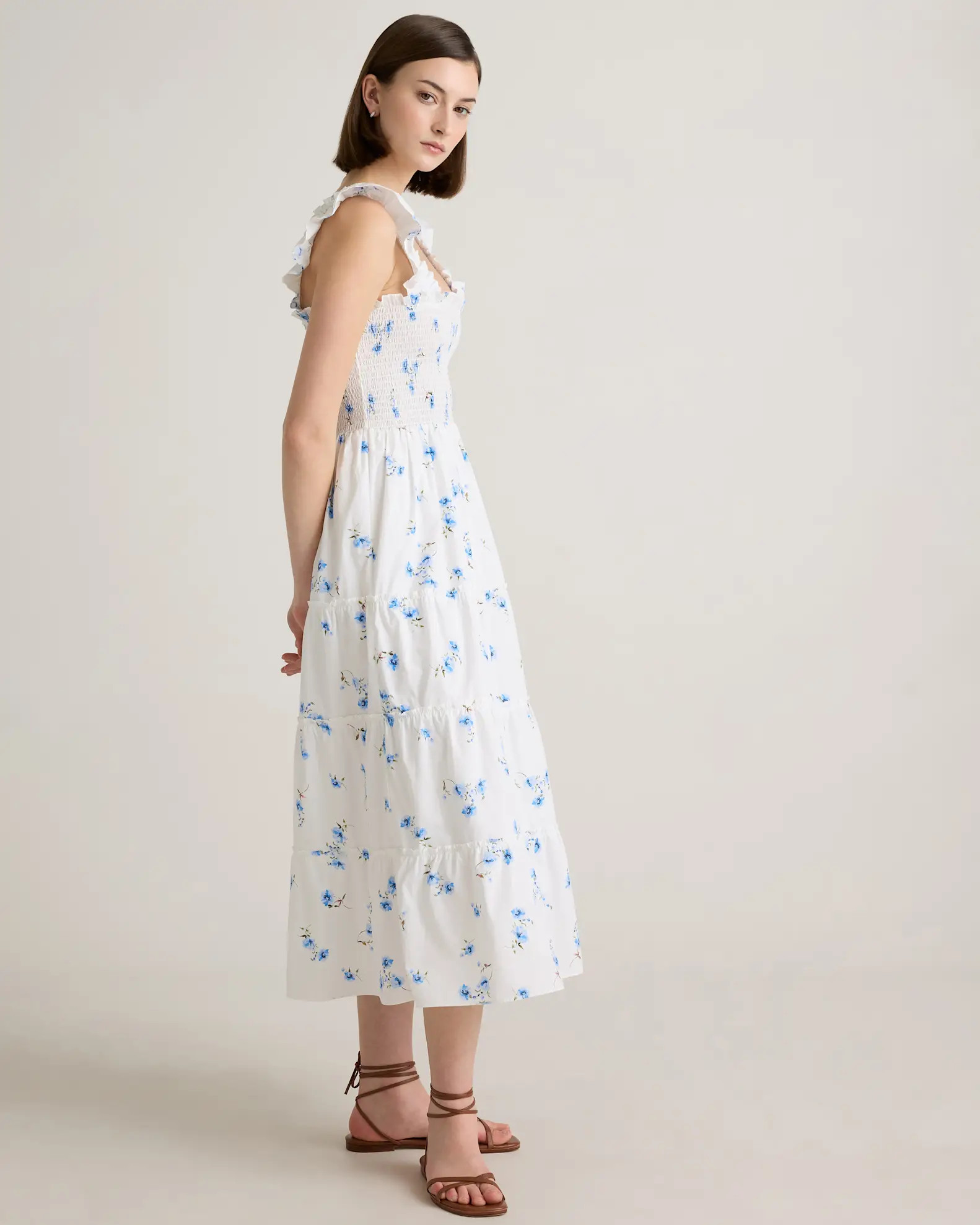 100% Organic Cotton Smocked Midi Dress | Quince