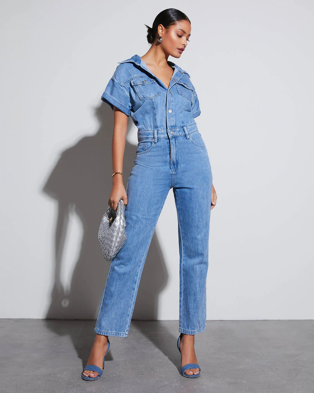 Lorna Denim Bootcut Jumpsuit | VICI