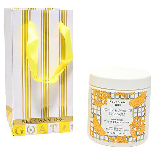 Beekman 1802 18-oz. Body Cream with Gift Bag - Honey Orange Blossom | HSN
