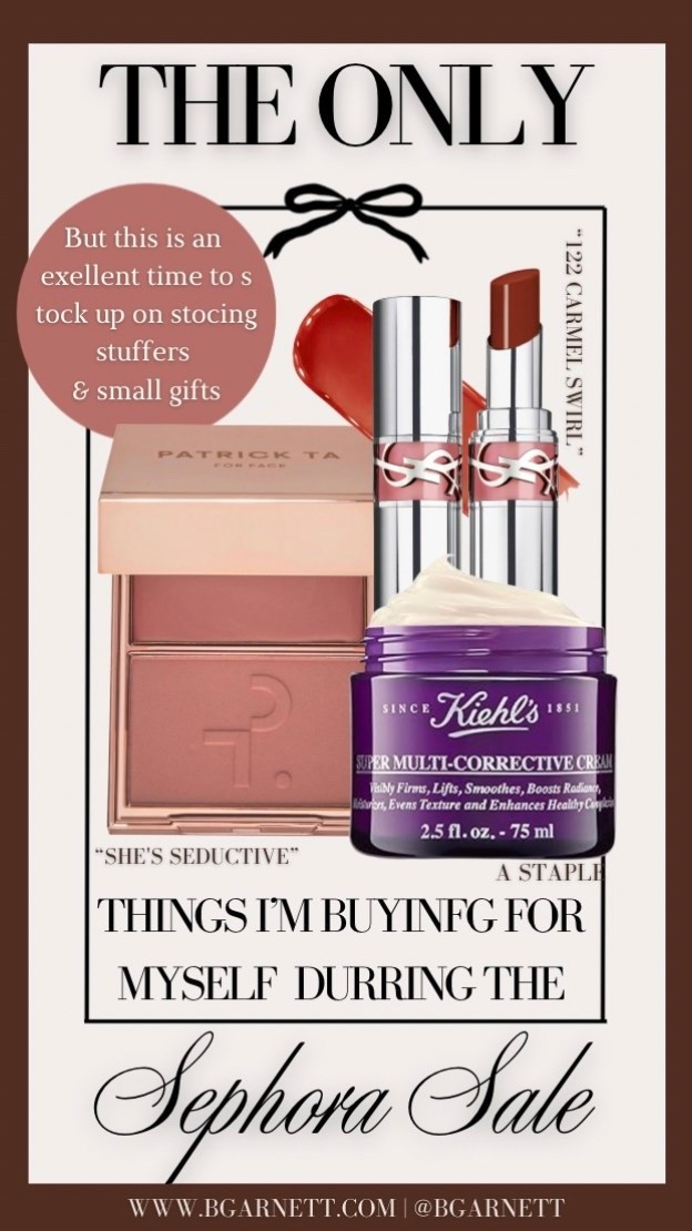 Keeping it simple & only stocking up on start bys for myself for the Sephora sale this time around. Bit this is a great time to get stocking stuffers, small gifts or investment items for your friends and family 

Sephora sale | blush | ysl lipstick | stocking stuffers | skincare | moisturizer | gifts for her 

#LTKHoliday #LTKSaleAlert #LTKGiftGuide