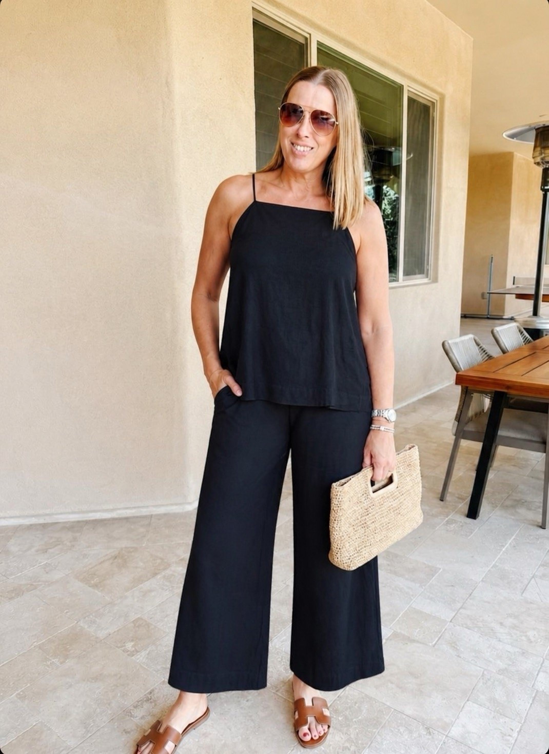 Chic linen set

A great wardrobe staple, can wear it several different ways 

black linen set, matching set, linen pants, sleeveless top, resort wear, vacation outfit, summer outfit, travel style, European summer, neutral fashion, chic casual outfit, capsule wardrobe, elevated basics, wide leg pants, effortless style, summer fashion 2026

#LTKsummer #LTKtravel #LTKstyletip