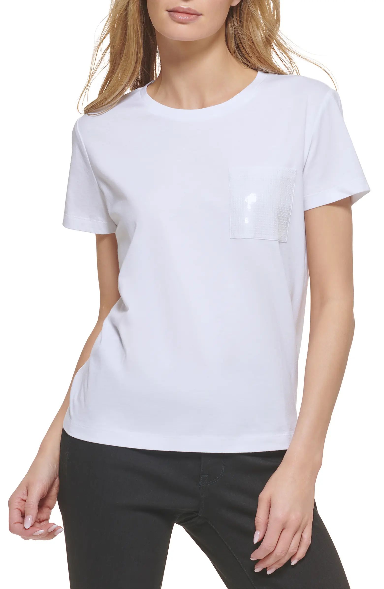 DKNY SPORTSWEAR Sequin Pocket T-Shirt | Nordstrom | Nordstrom