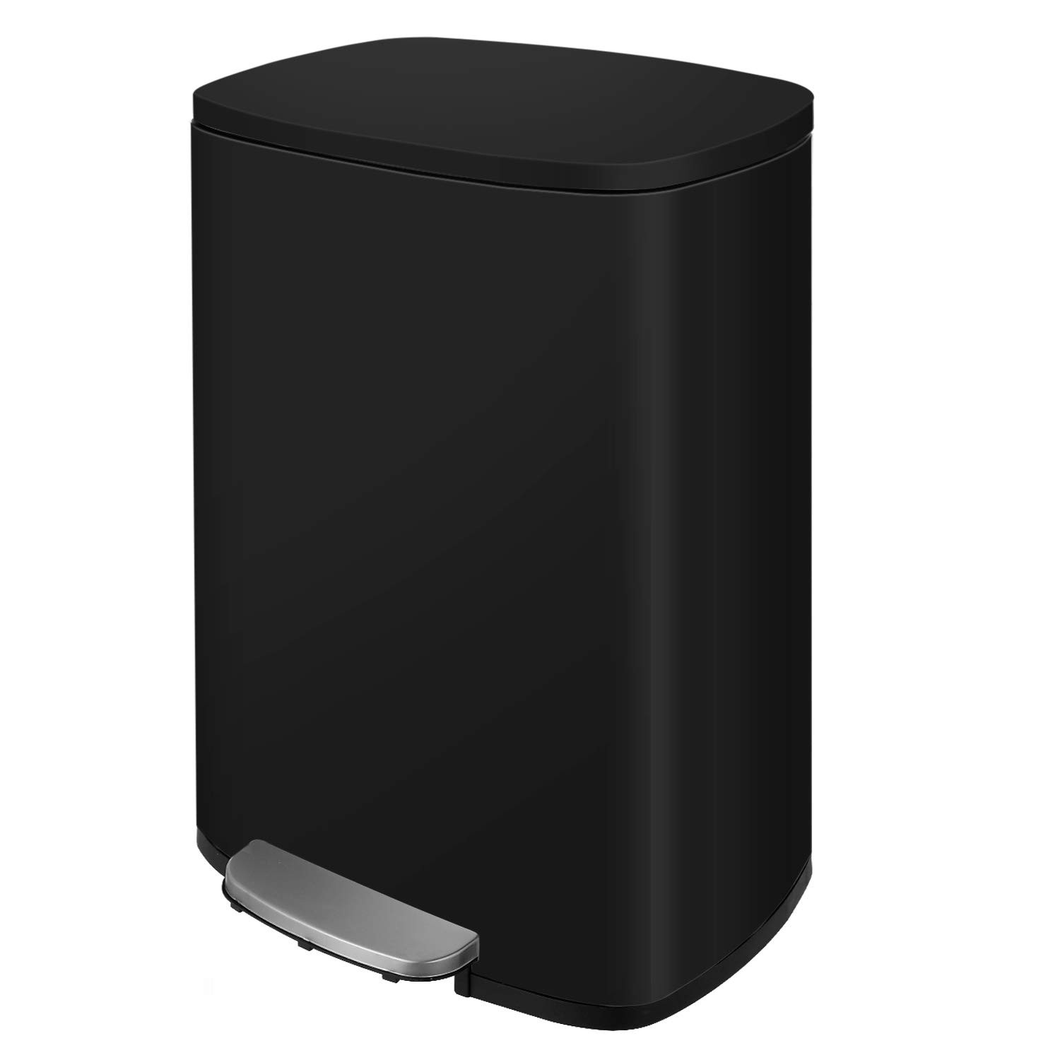 HEMBOR 13.2 Gallon(50L) Trash Can, Stainless Steel Rectangular Garbage Bin with Lid and Inner Buc... | Amazon (US)