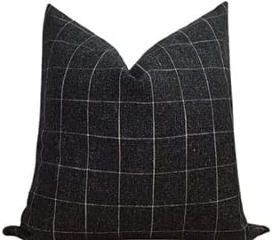 by Unbranded Dark Gray Pillow Cover/Grey Throw Pillow Cover/Windowpane Pillow Cover/Plaid Pillow ... | Amazon (US)