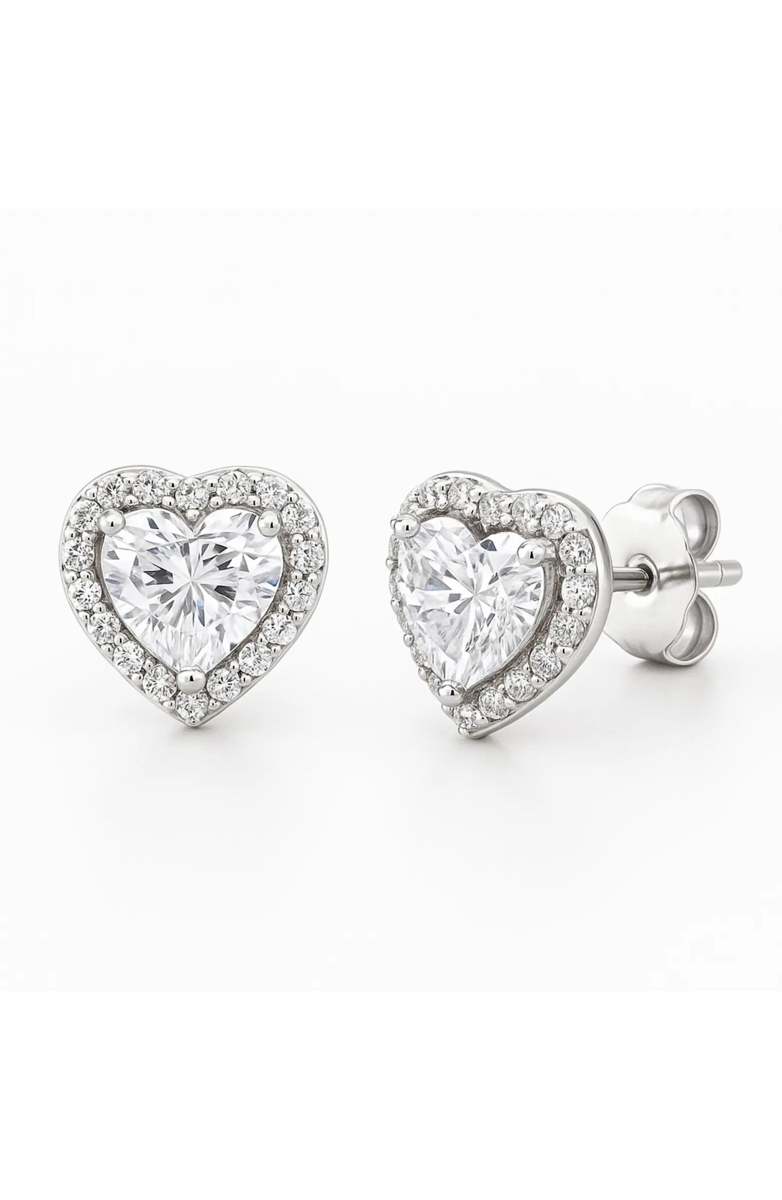 Donatello Gian Sterling Silver Halo Heart Earrings | Nordstrom | Nordstrom