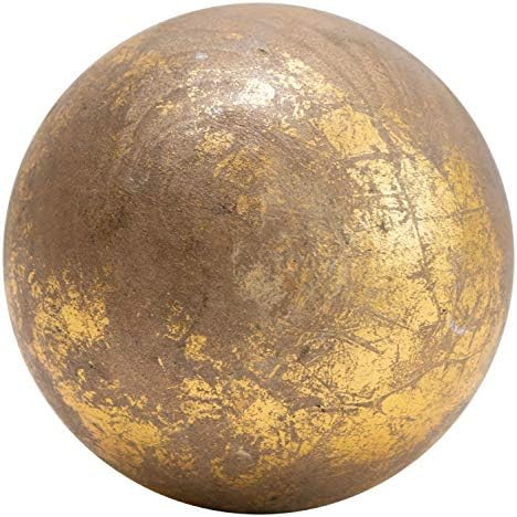 Creative Co-Op Mango Wood Foil Finish Orb, 4", Gold | Amazon (US)