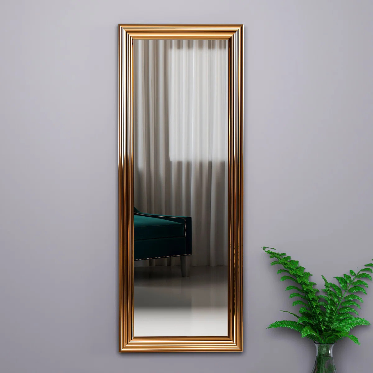 Elegant Bronze Framed Pier Mirror, 15.7 x 41.3 x 1.2 Inches | 100% MDF with Ecological Flotal-E M... | Wayfair North America