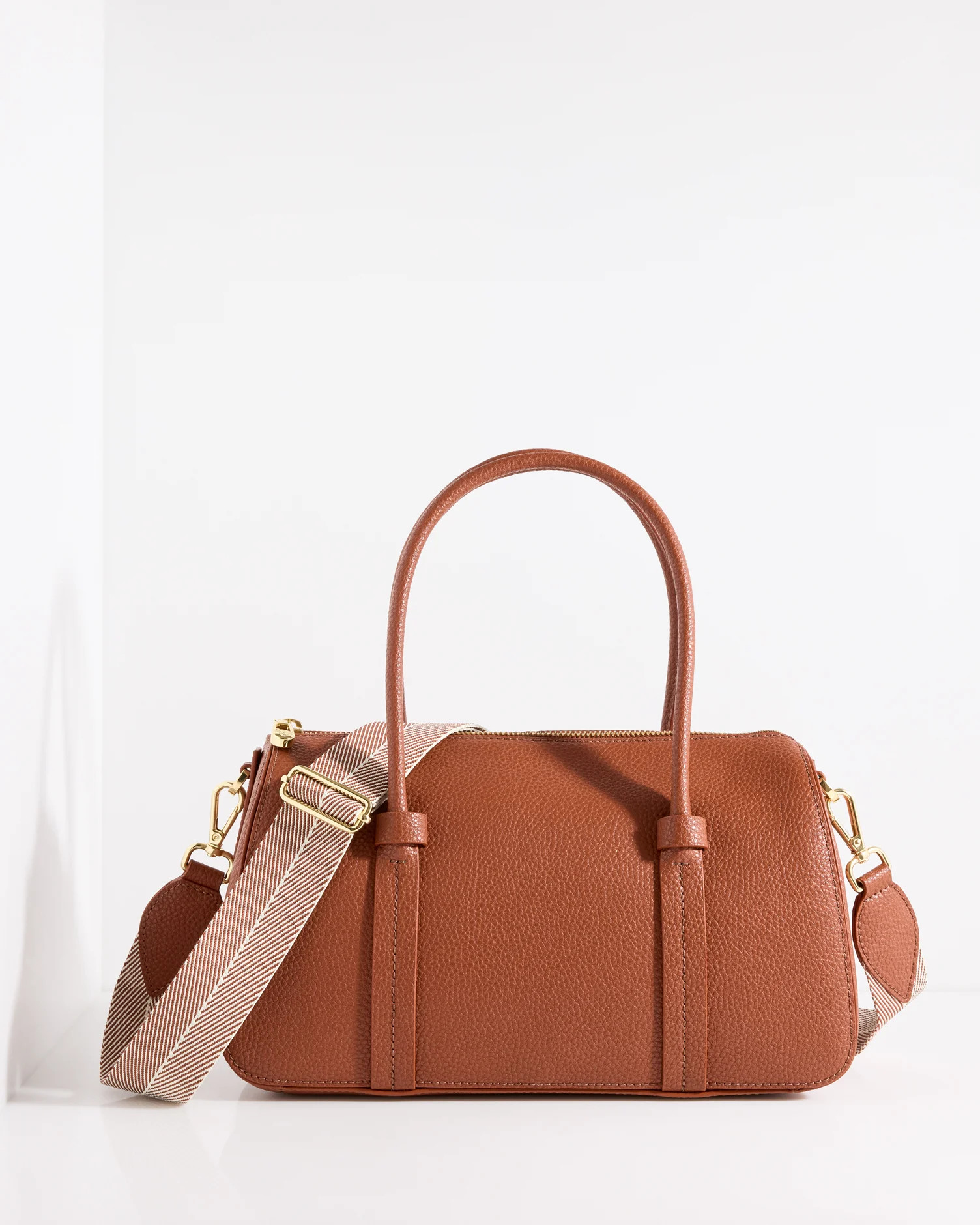 Lexington Pebble Leather Satchel - Rust - 001 Talbots | Talbots