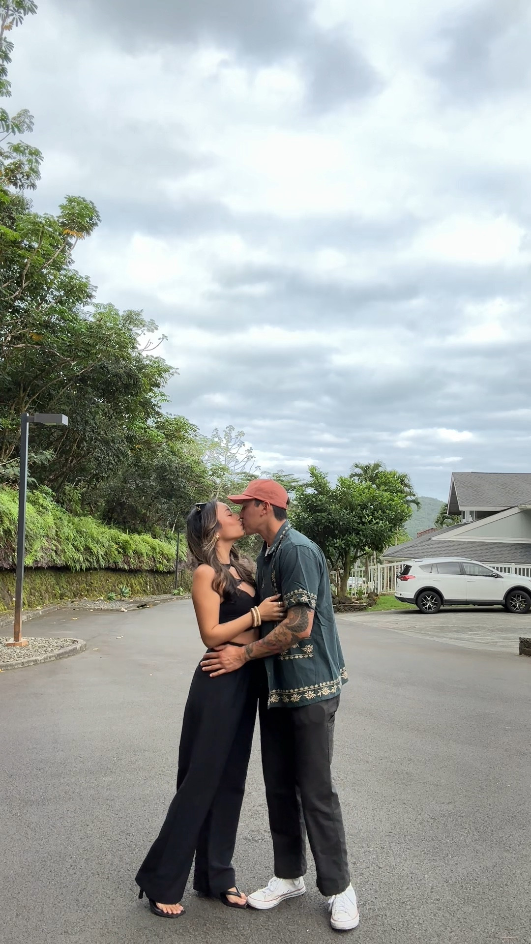 date night outfit 🖤 | vacation outfit | vacation look | couple outfit inspo | couple ootd | outfit of the night | black cut out top | black trousers | meshki top | abercrombie sloane pants | all black outfit | all black date night look | gold bangles | chunky bangles | chunky earrings | gold earrings | travel outfits 

#LTKfindsunder100 #LTKstyletip #LTKtravel