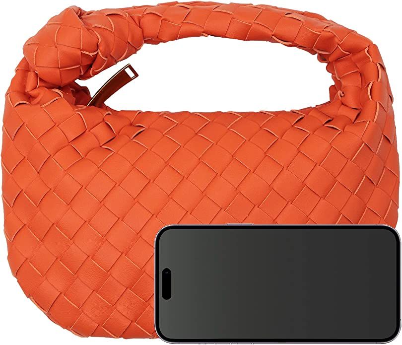 SKYAMZ Woven Leather Handbags Fashion Design Ladies Handbag Knoted Woven Hobo Bag Great Clutch Pu... | Amazon (US)