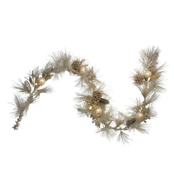 Northlight 6.5' x 9" Pomegranate and Apple Pine Needle Artificial Christmas Garland - Unlit | Target