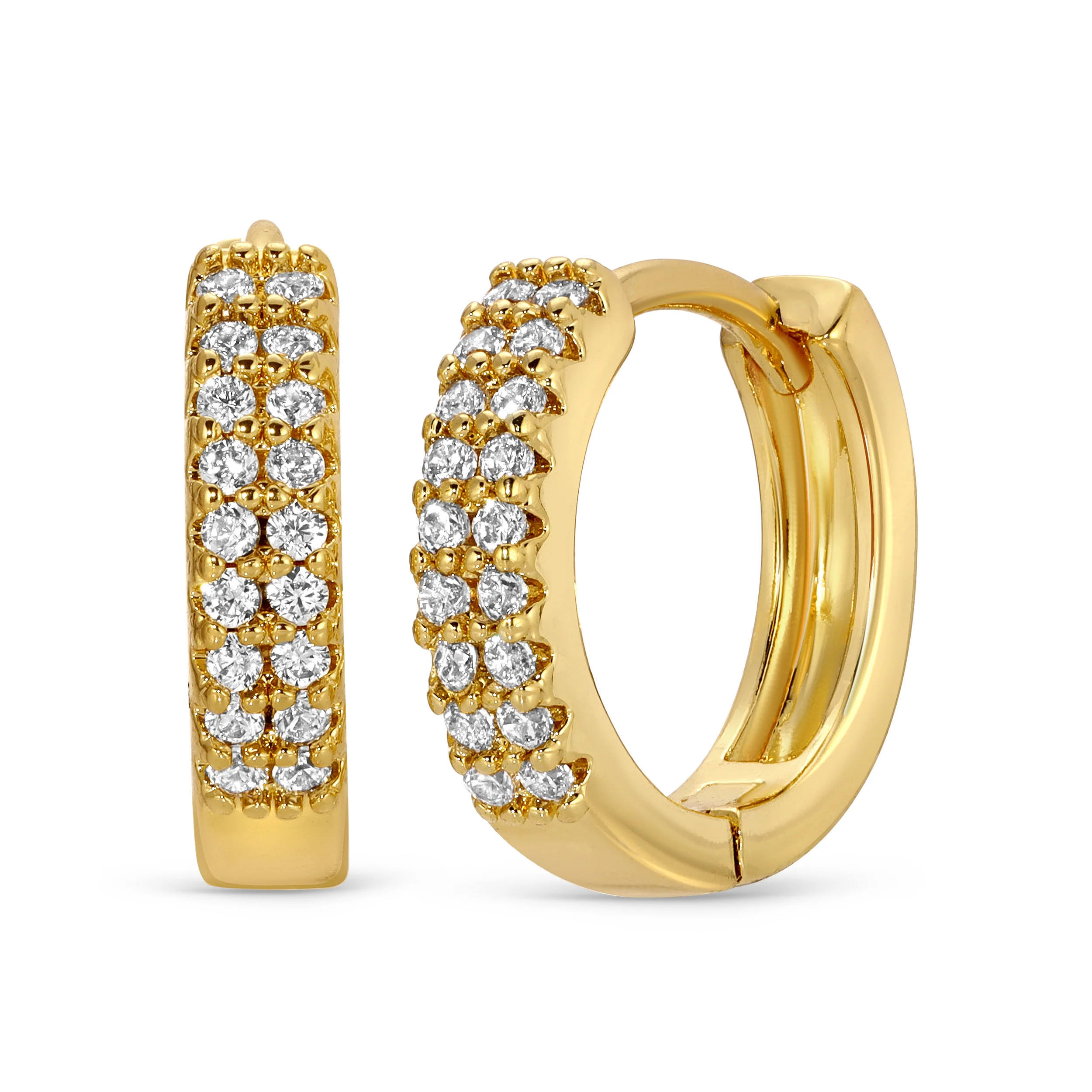 Small Gold Shimmer Huggies | Meghan Bo Designs