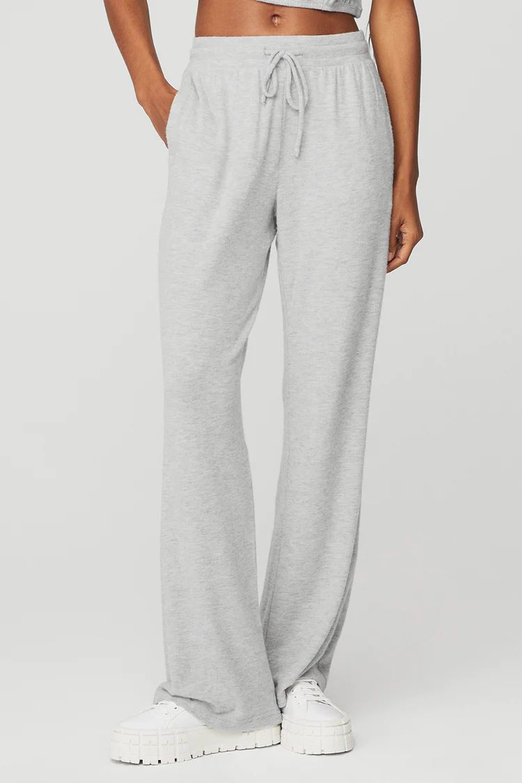 Alolux High-Waist Soho Wide Leg Pant - Athletic Heather Grey | Alo Yoga