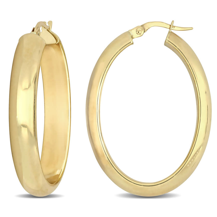 Amour 28mm Oval Hoop Earrings in 10k Yellow Gold | Jomashop.com & JomaDeals.com