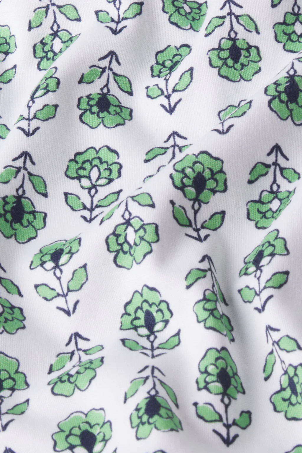 Pima Crew Long-Short Set in Field Green Sprig | Lake Pajamas