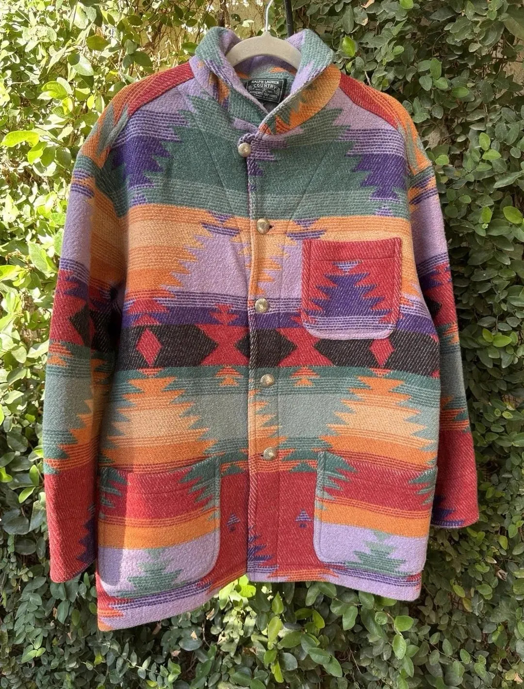Vintage Ralph Lauren Southwestern Wool Coat - Women's Size 8 - Etsy | Etsy (US)