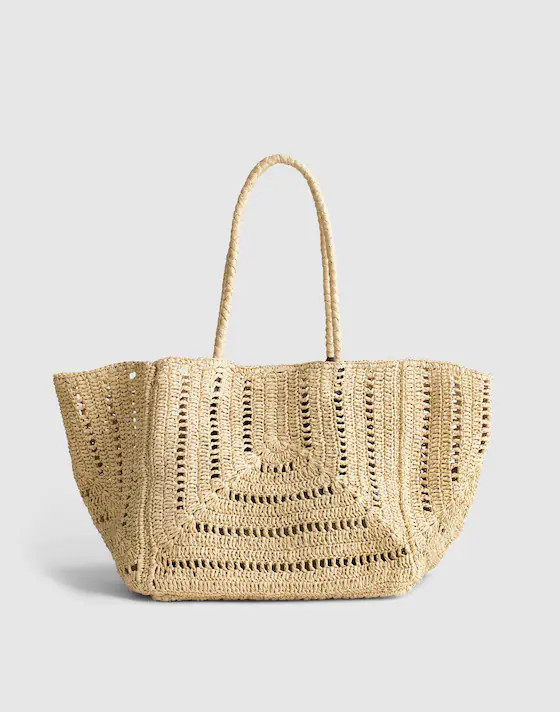 The Shopper Tote in Eyelet Raffia | Madewell