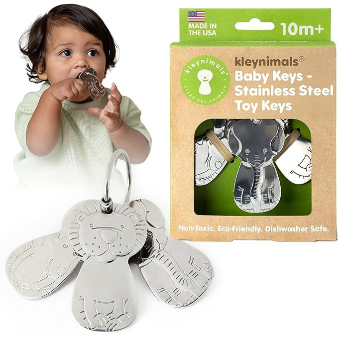 Kleynimals – Original Stainless Steel Toy Keys for Babies – Made in USA, Heirloom Quality, Sa... | Amazon (US)