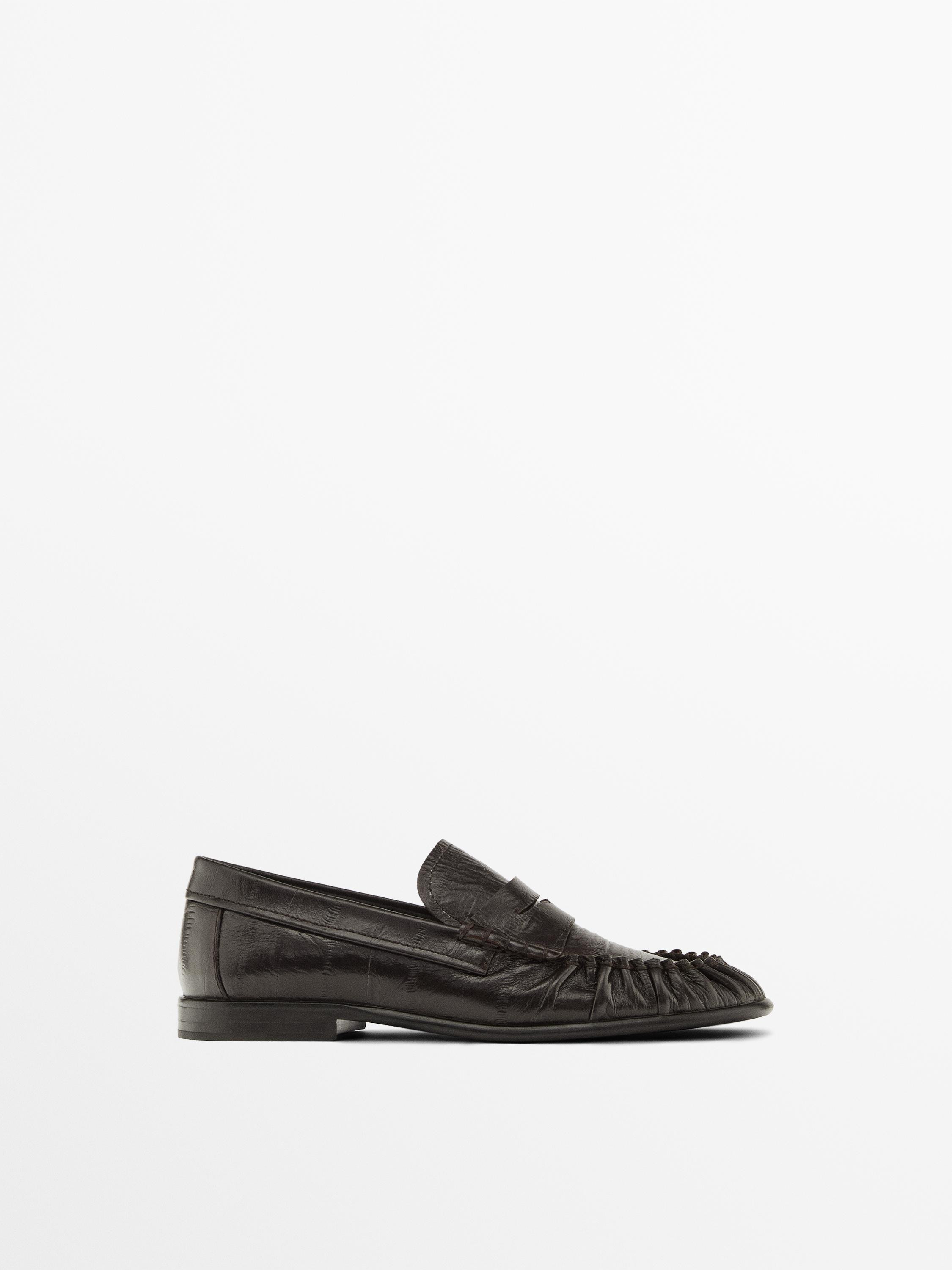 Embossed leather loafers | Massimo Dutti UK