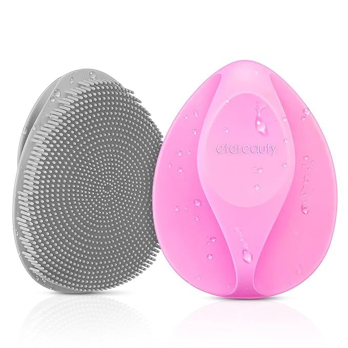 Silicone Face Scrubber Exfoliator Brush, ETEREAUTY Manual Facial Cleansing Brush Pad Soft Face Cl... | Amazon (US)