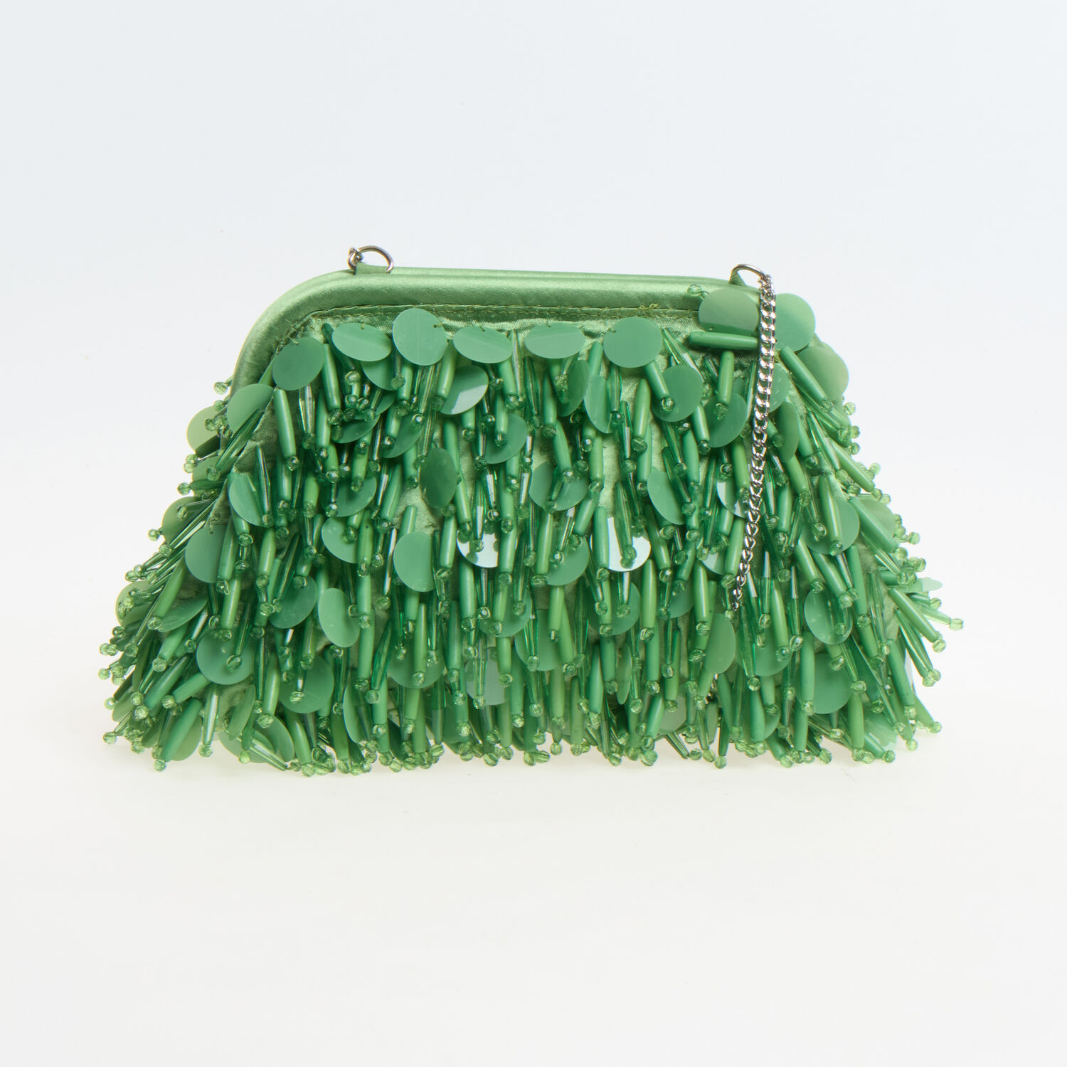 Retro Green Beaded Clutch Bag | TK Maxx