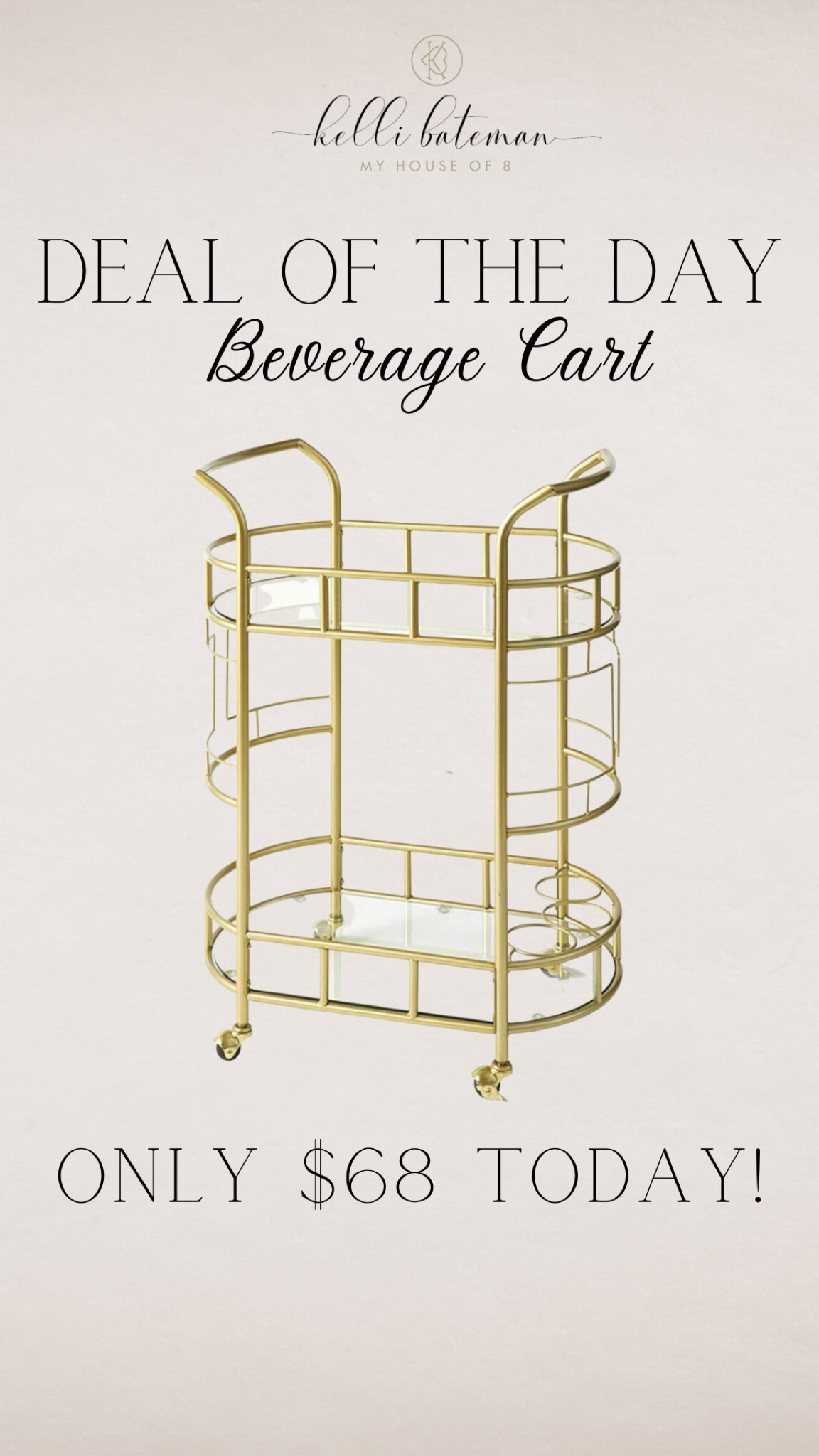 Gold beverage cart on sale! Perfect for hosting parties! 

#LTKFind #LTKhome #LTKunder100