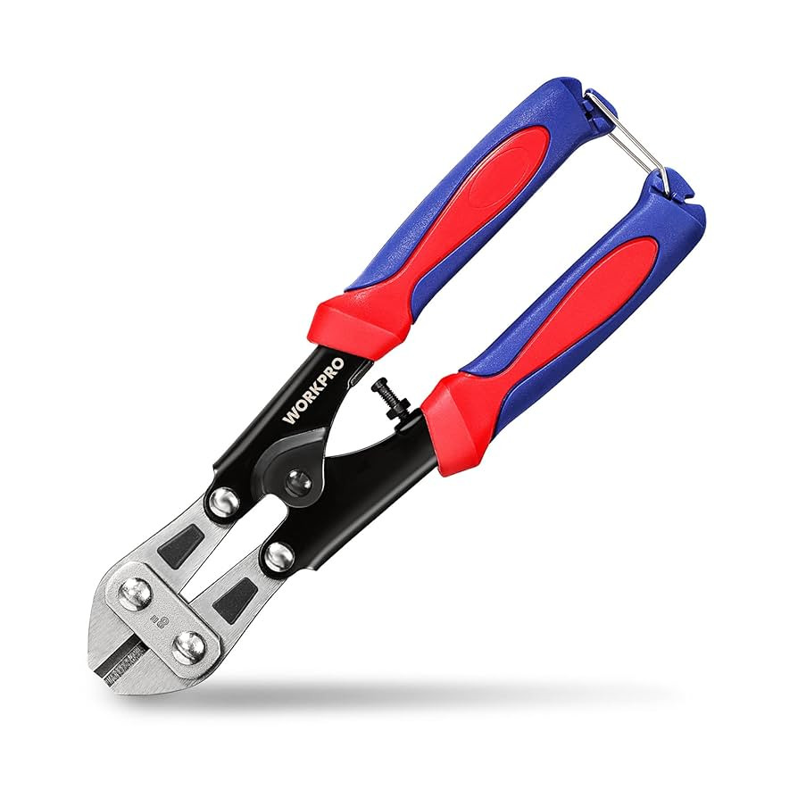 WORKPRO Mini Bolt Cutter 8-inch, Spring Loaded Small Heavy Duty Wire Cable Cutter, Snips Clippers... | Amazon (US)