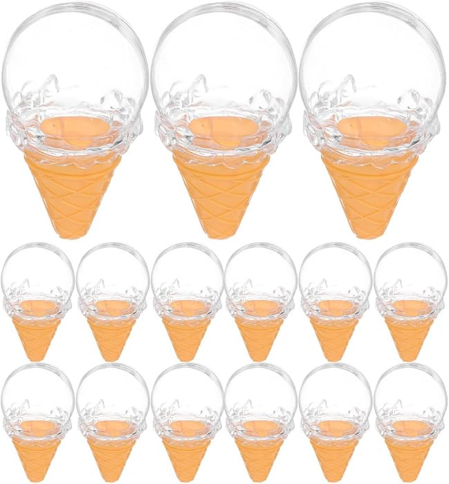 KONTONTY 16 Pcs Ice Cream Design Round Candy Packaging Boxes Plastic Party Favor Containers for W... | Amazon (US)