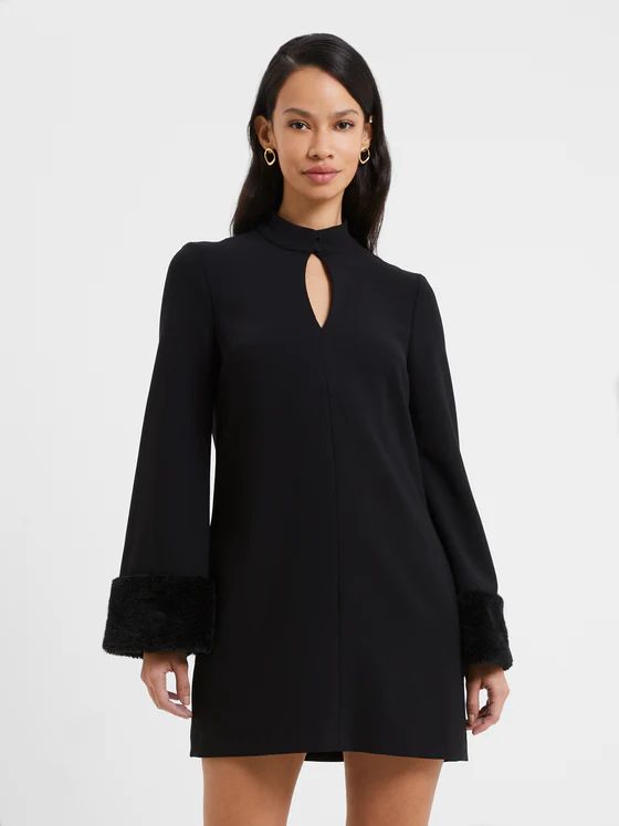 Whisper Ruth Faux Fur Trim Mini Dress | French Connection (US)