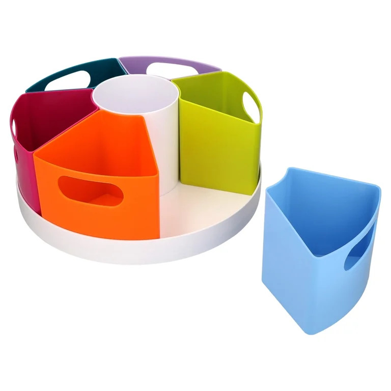 Pen+Gear 5-Compartment Rotating Teacher Organizer, Multicolor with Removable Compartments | Walmart (US)