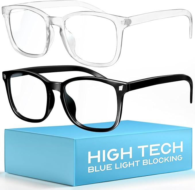 livho 2 Pack Blue Light Blocking Glasses, Computer Reading/Gaming/TV/Phones Glasses for Women Men... | Amazon (US)