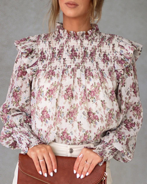 Sweet Remedy Floral Smocked Ruffle Top | VICI