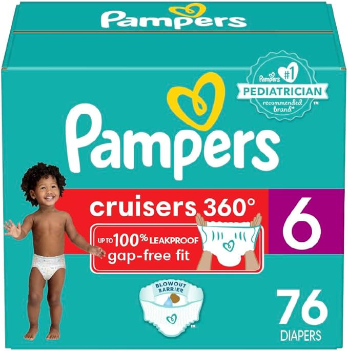 Diapers Size 6, 76 Count - Pampers Pull On Cruisers 360° Fit Disposable Baby Diapers with Stretc... | Amazon (CA)