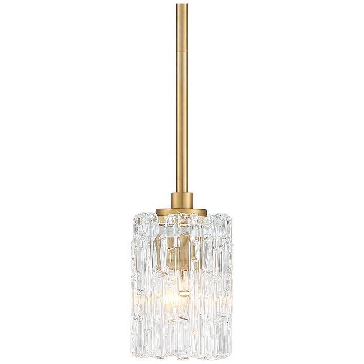 Possini Euro Icelight 4 1/4" Wide Warm Brass Mini Pendant - #64R50 | Lamps Plus | Lamps Plus