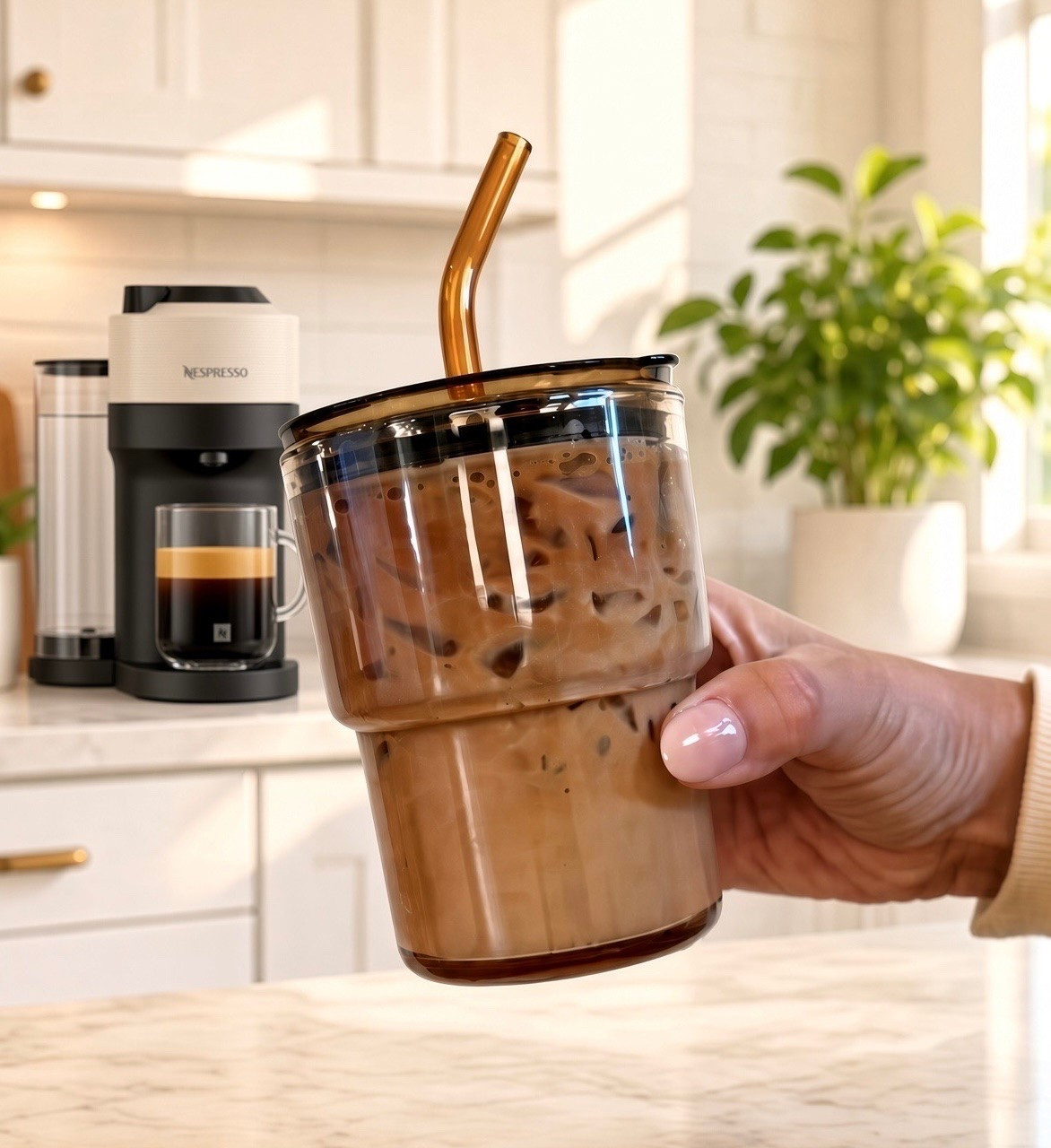 10/10    Love the color of this cup! It’s a nice thick glass, comes with glass straw ￼ and straw cleaners. It’s the perfect size for my iced coffe and fits in my cup holder

#LTKfoodie #LTKHome #LTKU