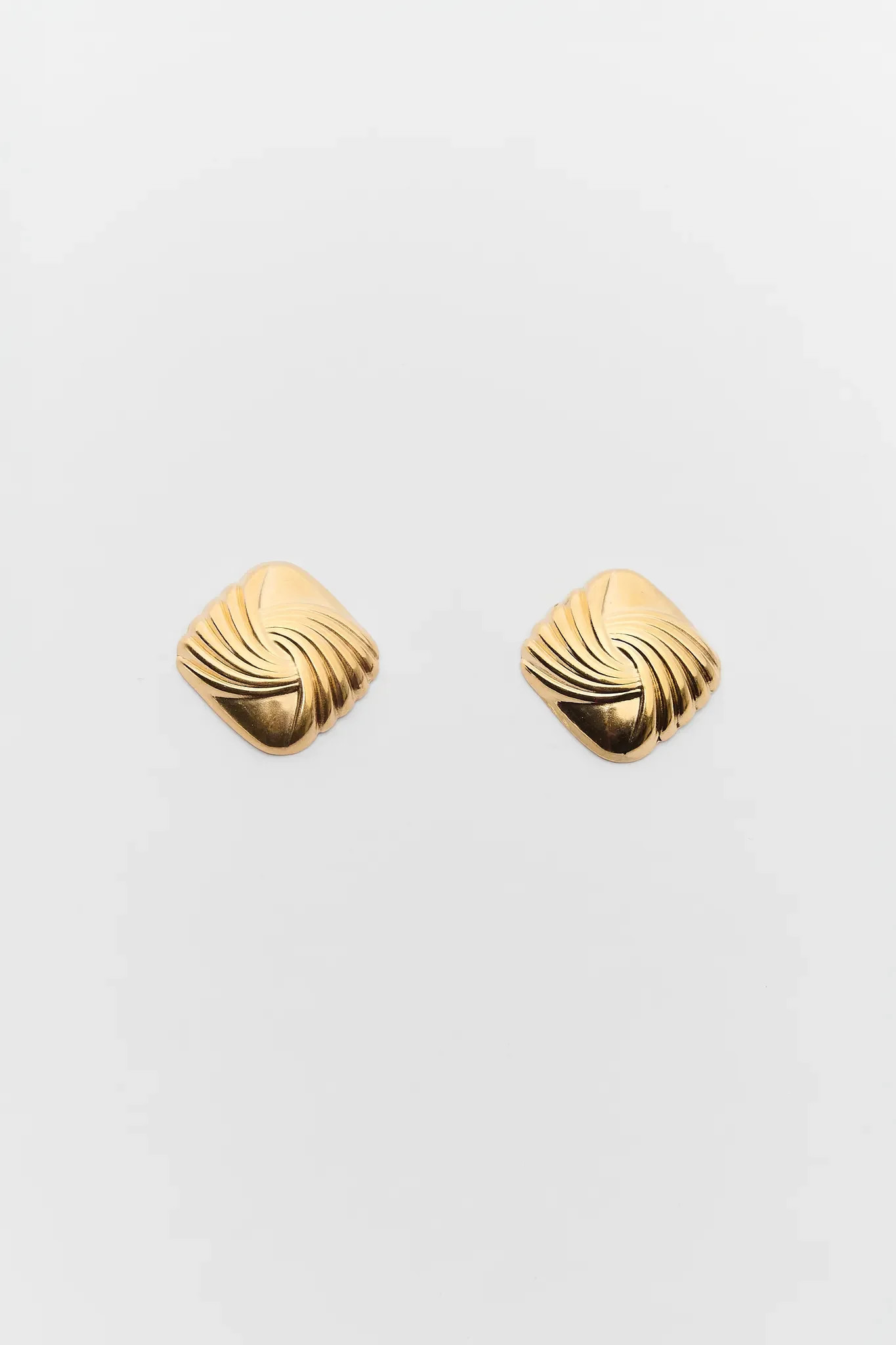 Robbie Gold Textured Stud Earrings | Avara