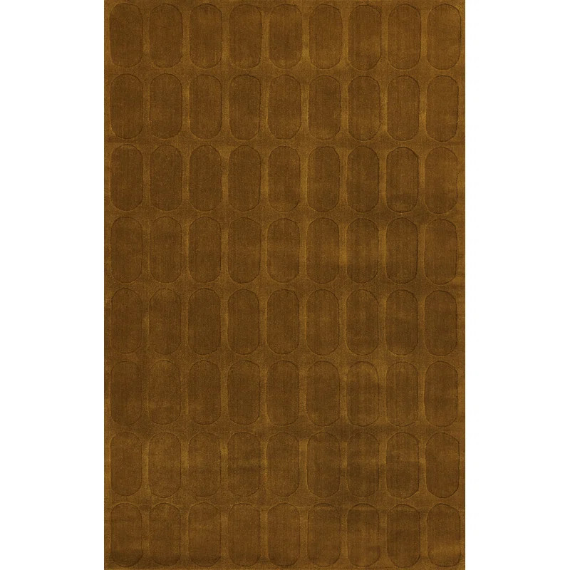 AllModern Contour Hand Woven Wool Geometric Mustard Area Rug | AllModern