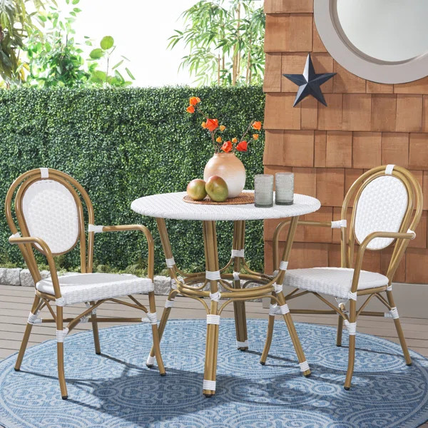 Bohden 2 - Person Metal Patio Dining Set with Extendable Round Table | Wayfair North America