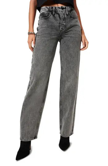 Good American Good Icon Loose Fit Straight Leg Jeans in Black239 at Nordstrom Rack, Size 14 | Nordstrom Rack