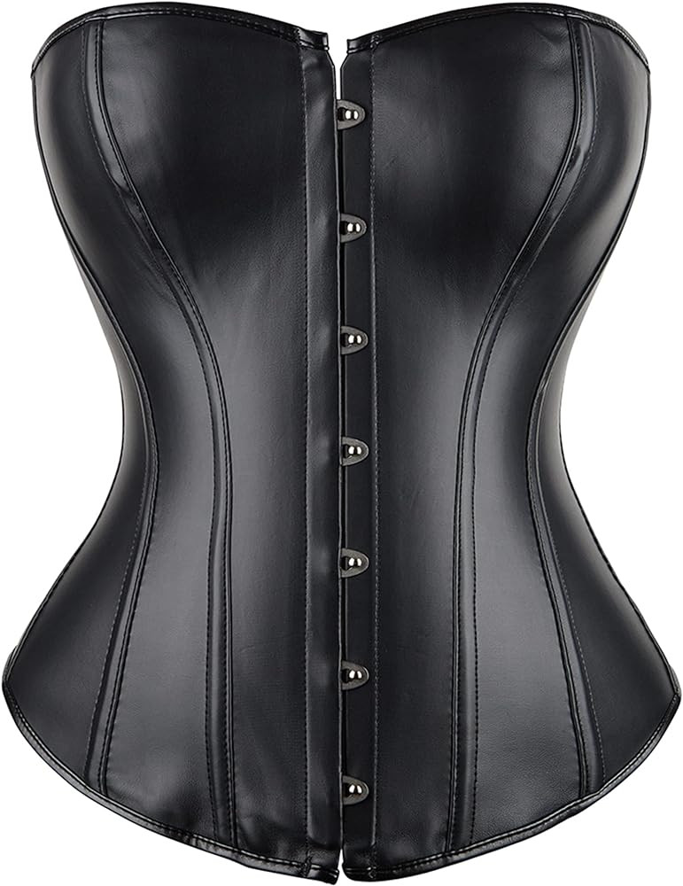 Alivila.Y Fashion Womens Sexy Steampunk Gothic Faux Leather Boned Corset Bustier | Amazon (US)