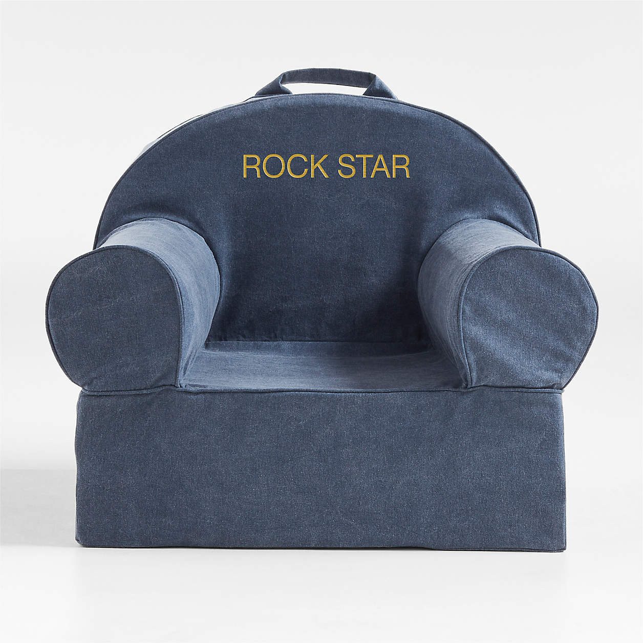 Large Deep Indigo Organic Cotton Kids Lounge Nod Chair + Reviews | Crate & Kids | Crate & Barrel