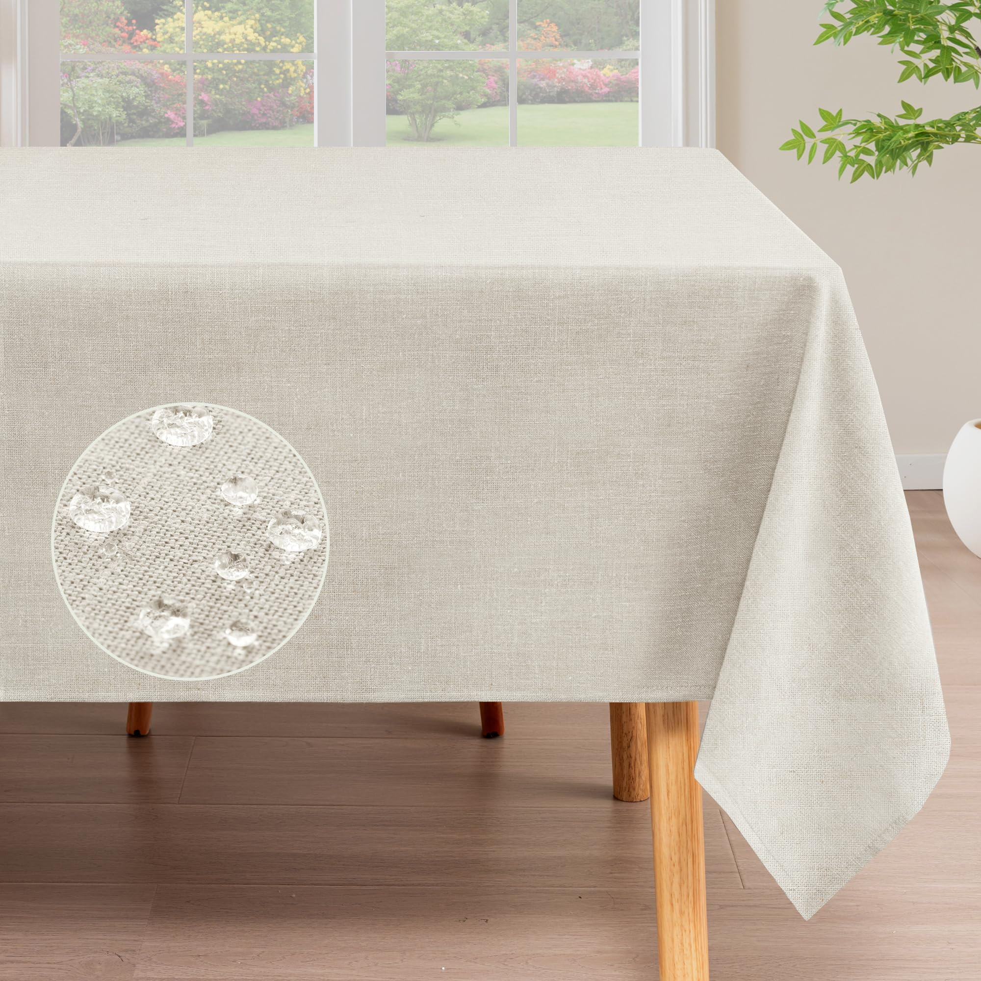 H.VERSAILTEX Mantel rectangular de lino de 60 x 120 pulgadas, a prueba de derrames, impermeable, ... | Amazon (US)