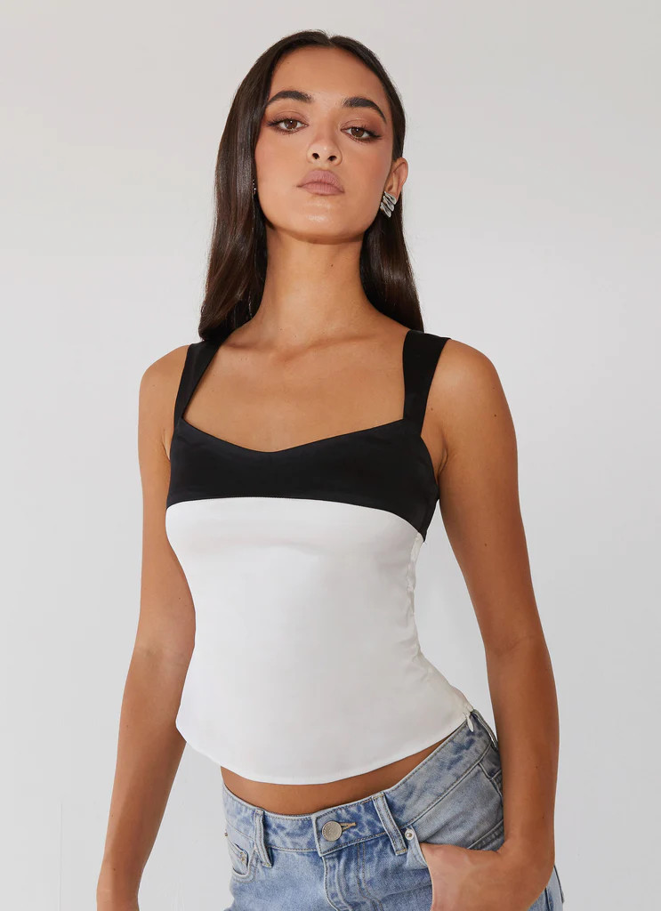 Lylah Satin Top - Noir Pearl | Peppermayo (Global)