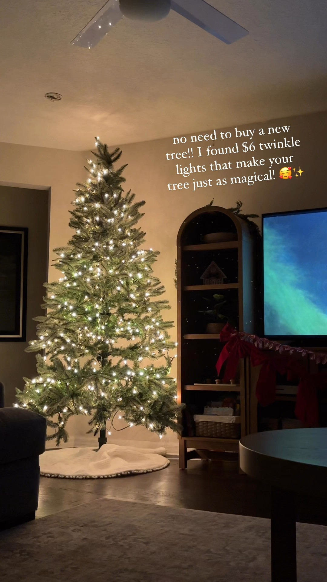 DIY twinkle tree!
I found $6 twinkle string lights for your tree!! No need to buy a new one! 😁😍✨👏🏻🎄

#getthelookforless #twinkletree #walmarthome @walmart

#LTKWatchNow #LTKHome #LTKHoliday