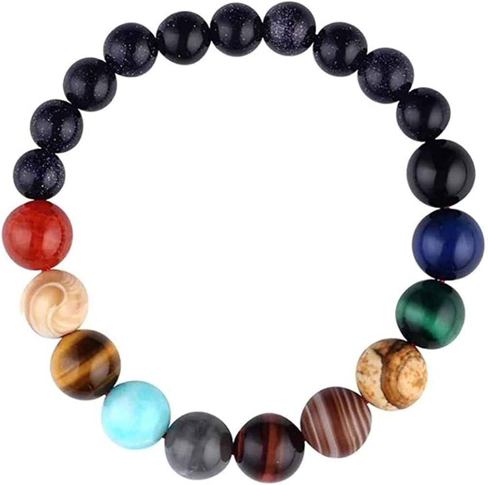 Black Lava Stone 7 Chakra Bracelets Rock Bead Elastic Natural Stones Gemstones Yoga Beads Bracele... | Amazon (US)